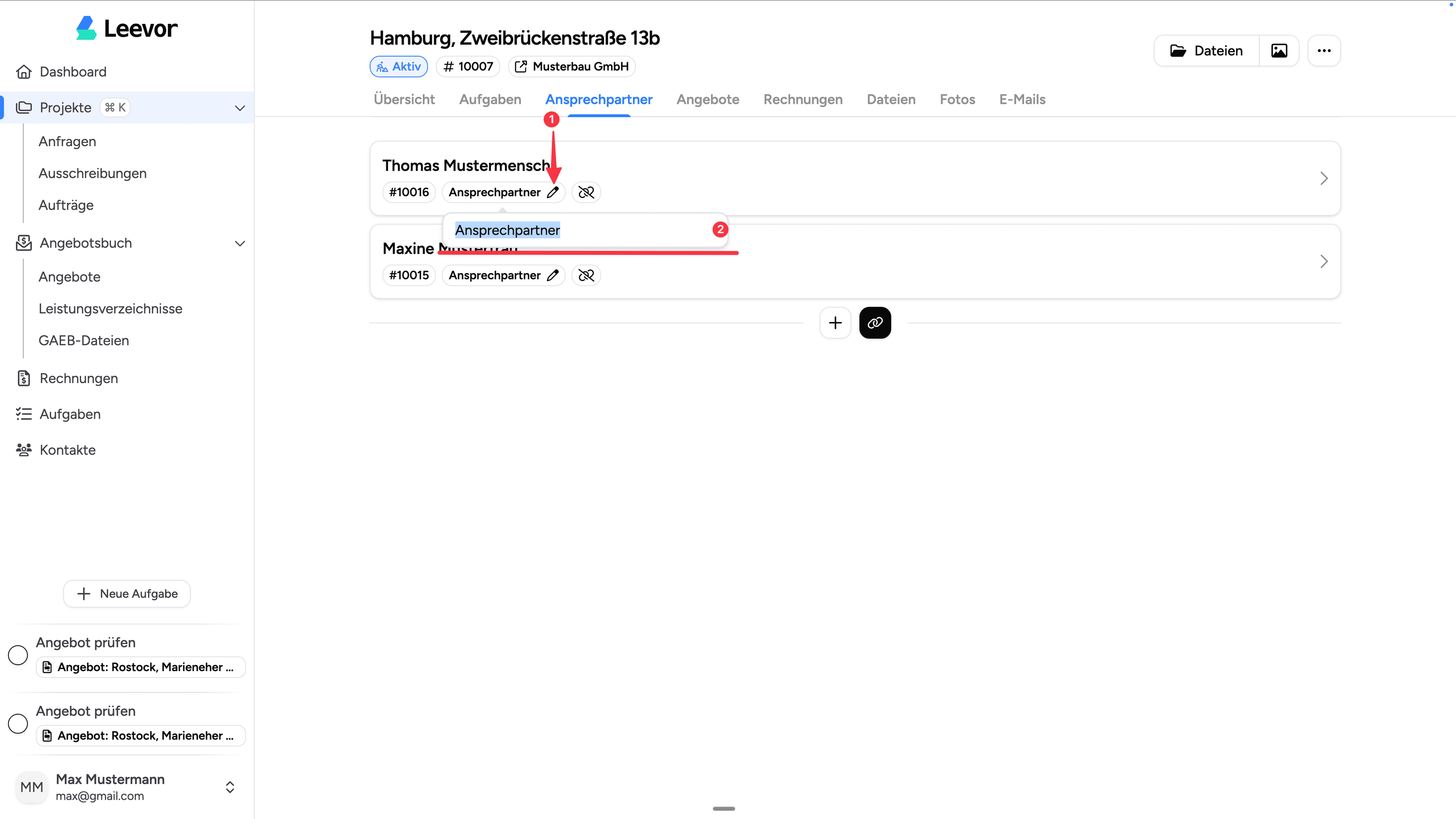 Bezeichnung bearbeiten