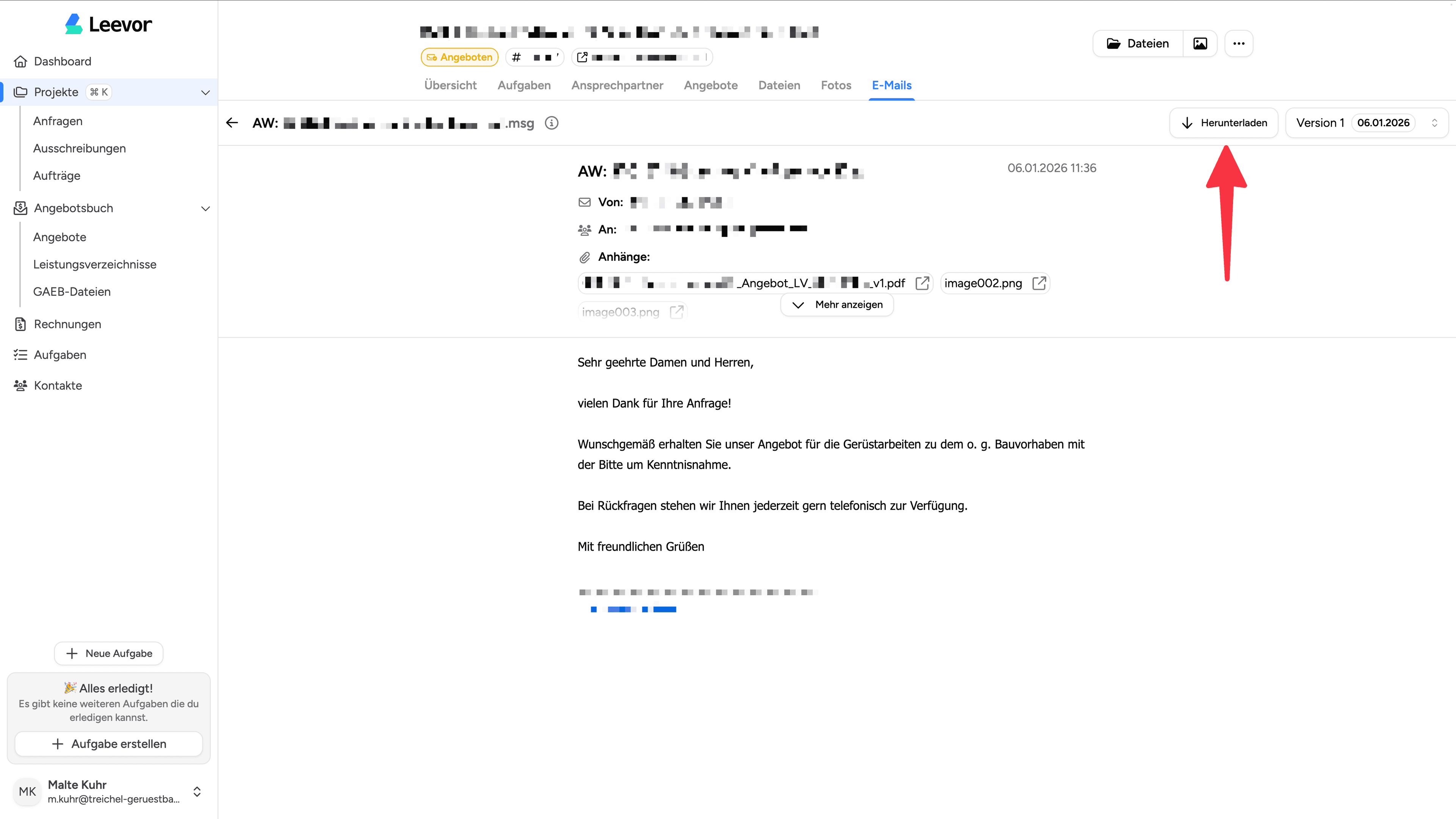 E-Mail herunterladen