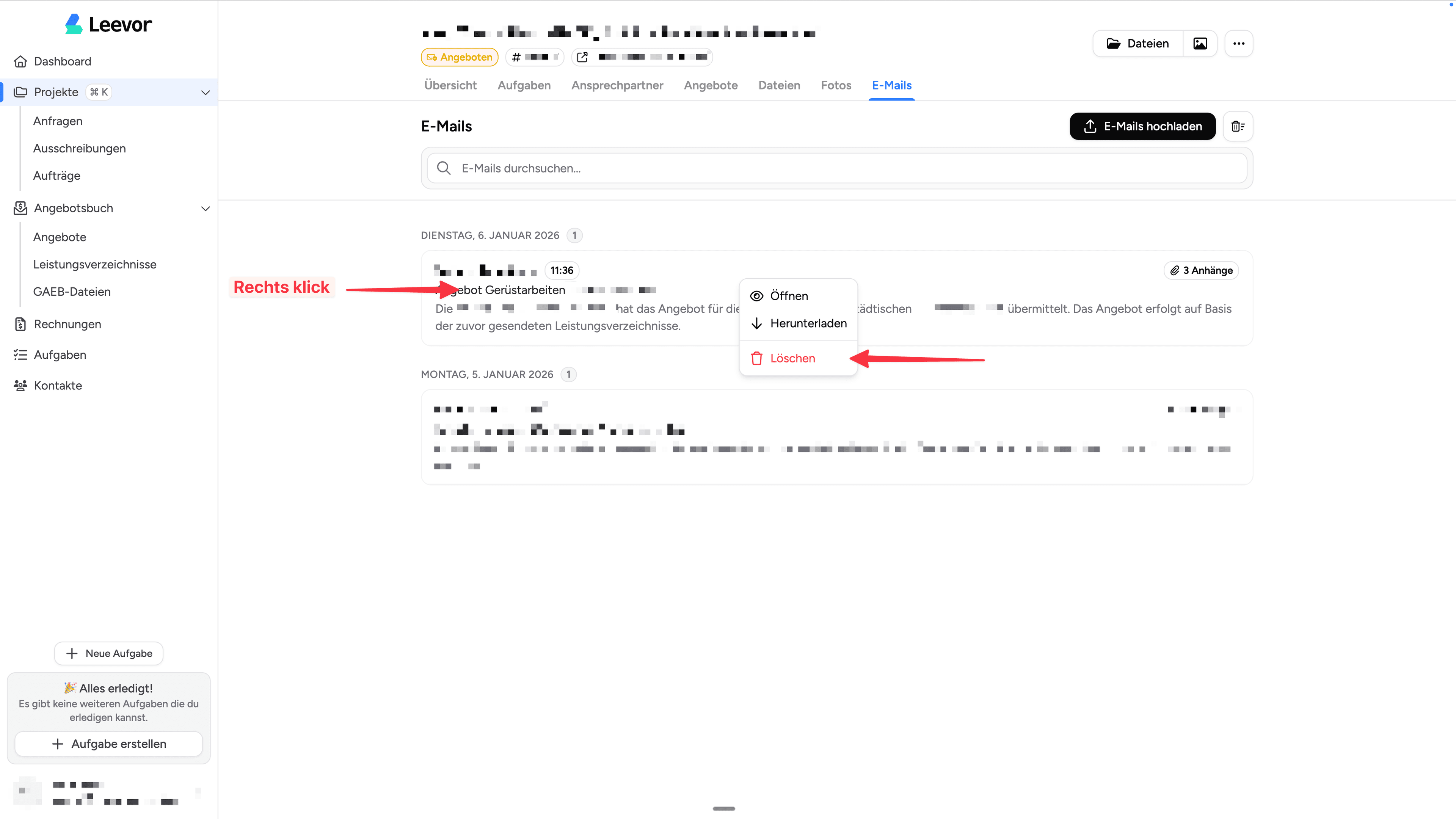 E-Mail löschen